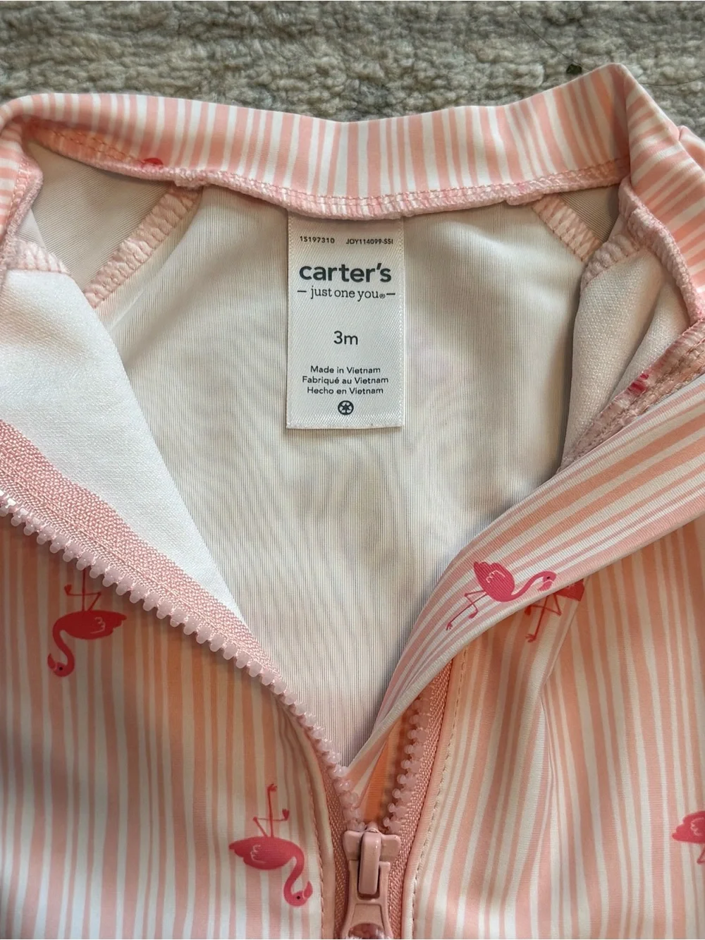 Carter's Flamingo Rash Guard Swimsuit 3M Pink
